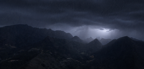 Montanhas de Nova Friburgo em Dia Chuvoso